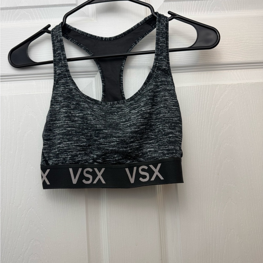 VSX Heathered Black Sports Bra